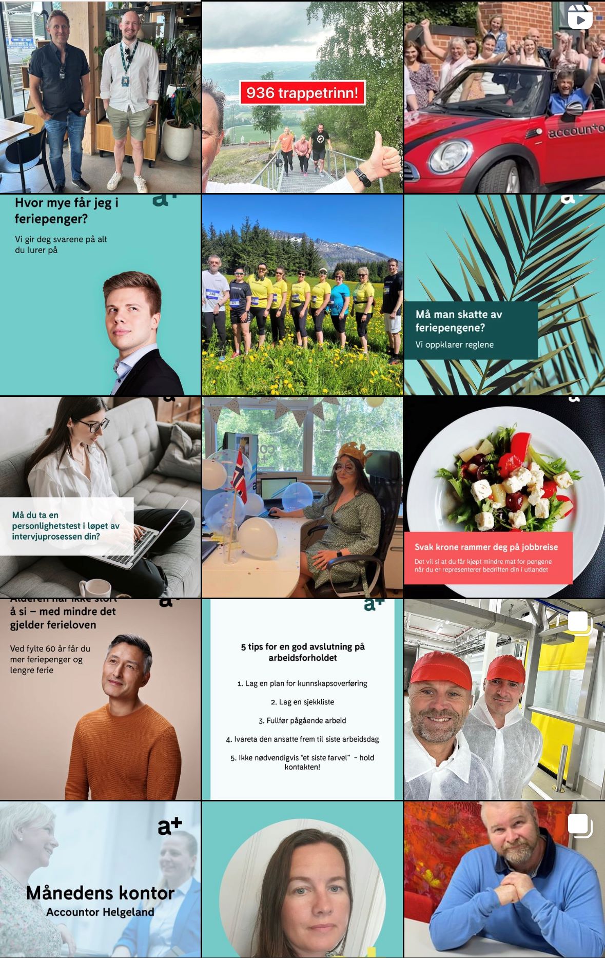 Utsnitt fra Accountors instagramkonto