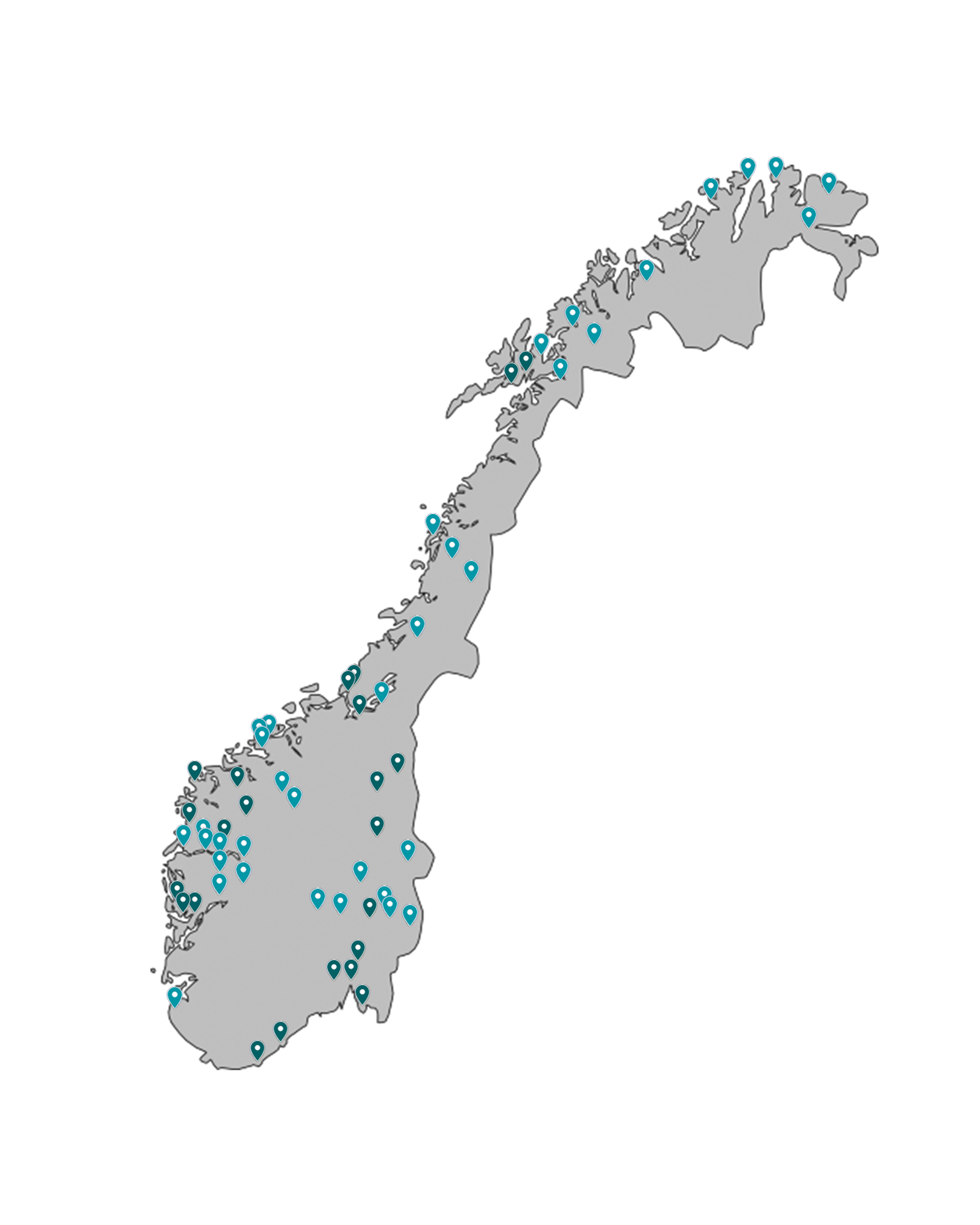Alle lokasjoner over hele norge