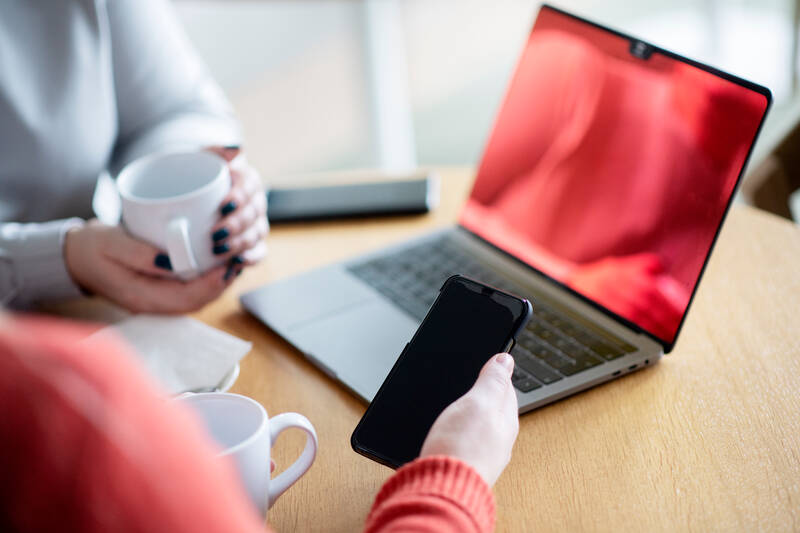 phone laptop